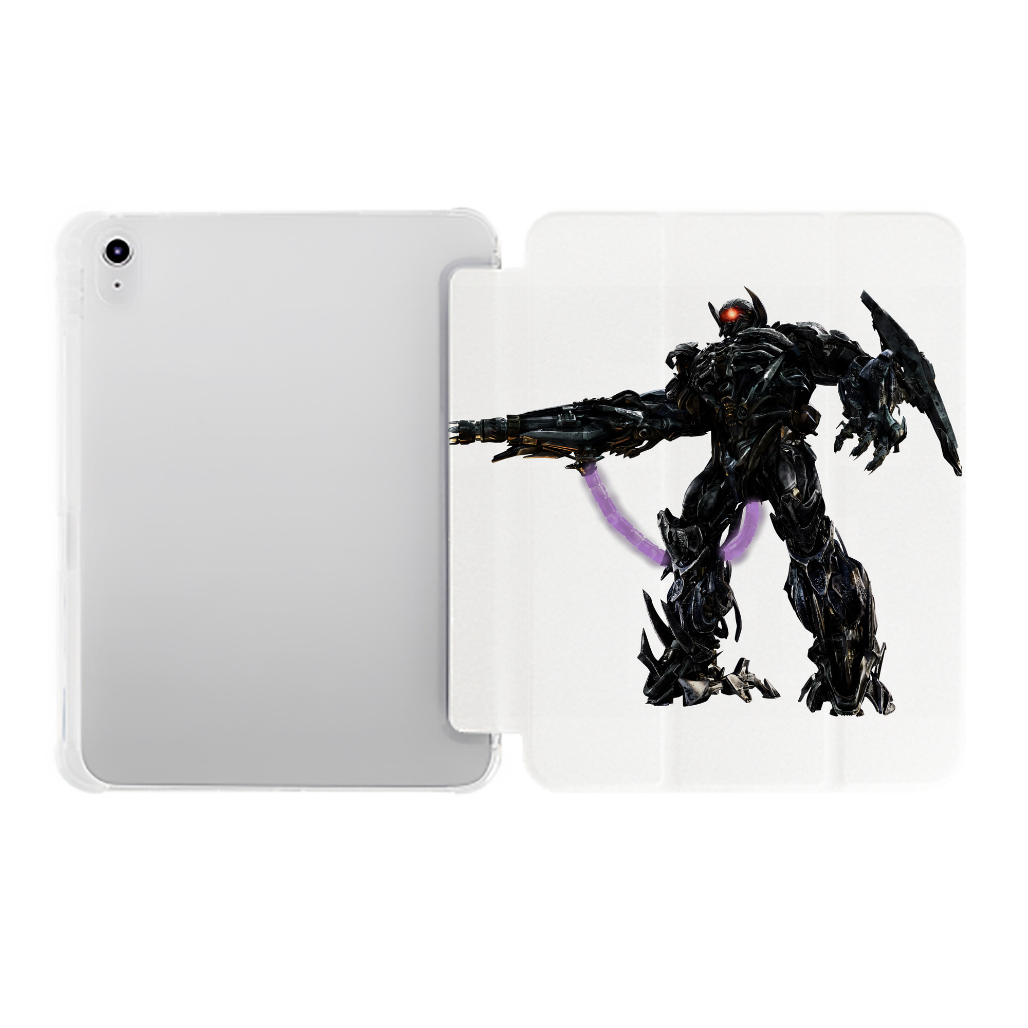 （画像用） Transformers トランスフォーマー IPad ケース ペン収納付き 三つ折りスタンド PUレザー×シリコン 対応機種9.5/10.5/10.9インチ